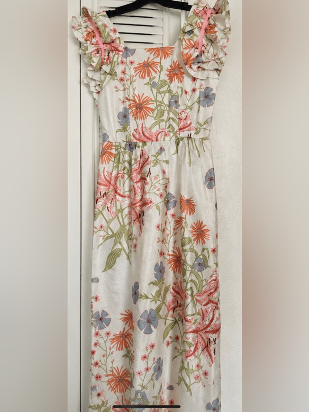 Carroll Reed New England Floral Midi  Dress Ruffle Sleeve Cottagecore Size 6